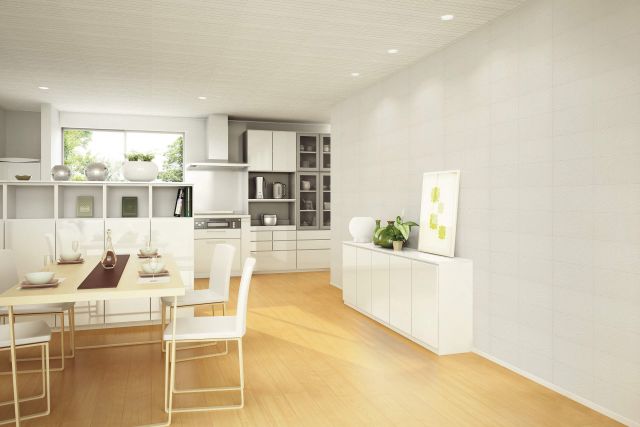 【Dining room】 木のぬくもりと白を主張した清潔感溢れるダイニングキッチン！