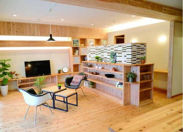 福岡県より県産木材を推奨した建築物のモデルとして奨励賞を受賞したマンションリノベーション。