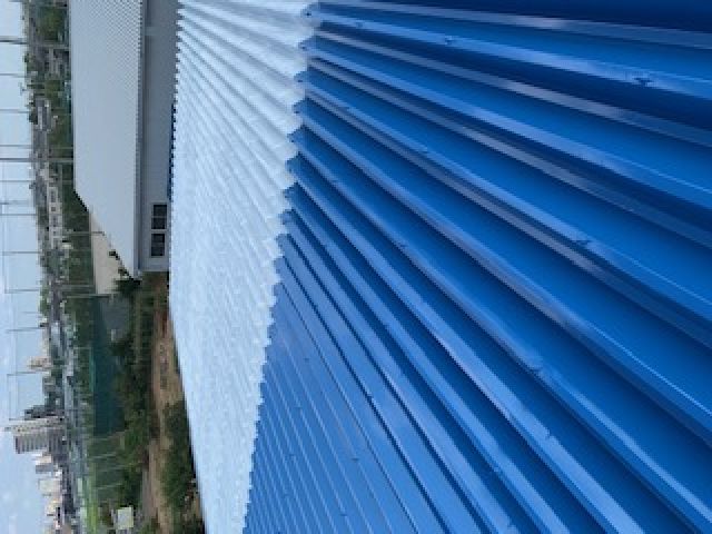 工場屋根塗装工事（屋根用シリコン）