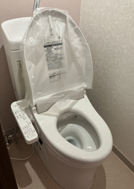 マンション　トイレアクセントクロス　便器交換