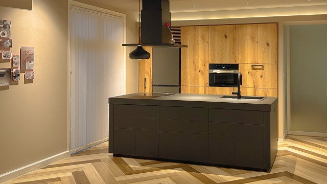 写真：オリジナルキッチンはカタチも色も素材も機器も自由！