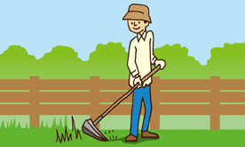 草取りは、道具を選ぶと体の負担が少なくてすみます。