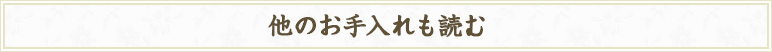 他のお手入れも読む